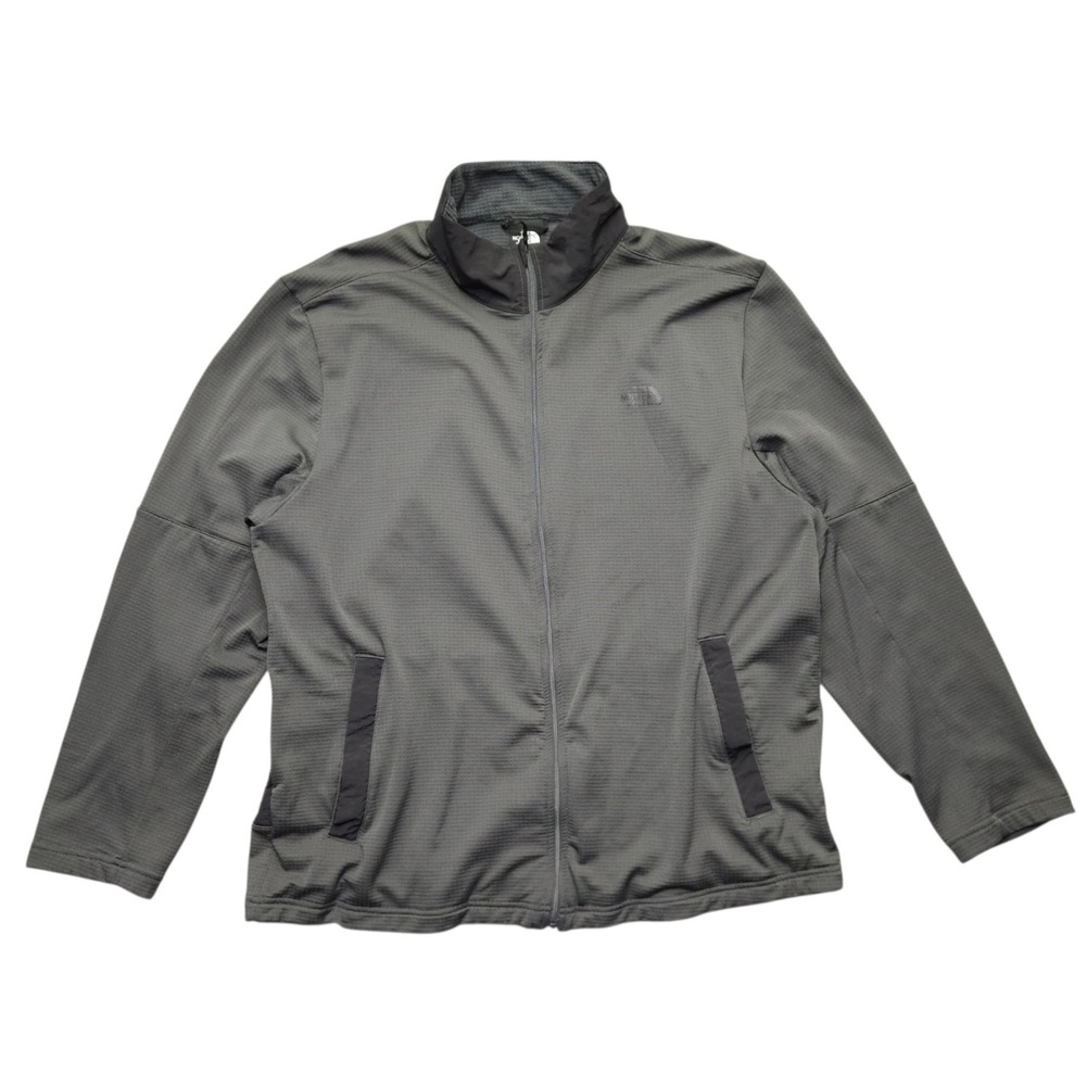 The North Face Men's Wayroute Full Zip Jacket Textured Waffle Knit Gray XL